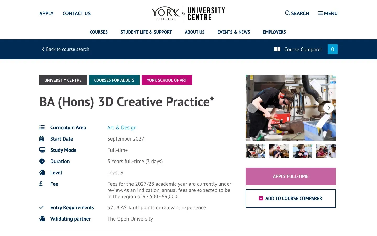 Il sito di York College – 3D Creative Practice